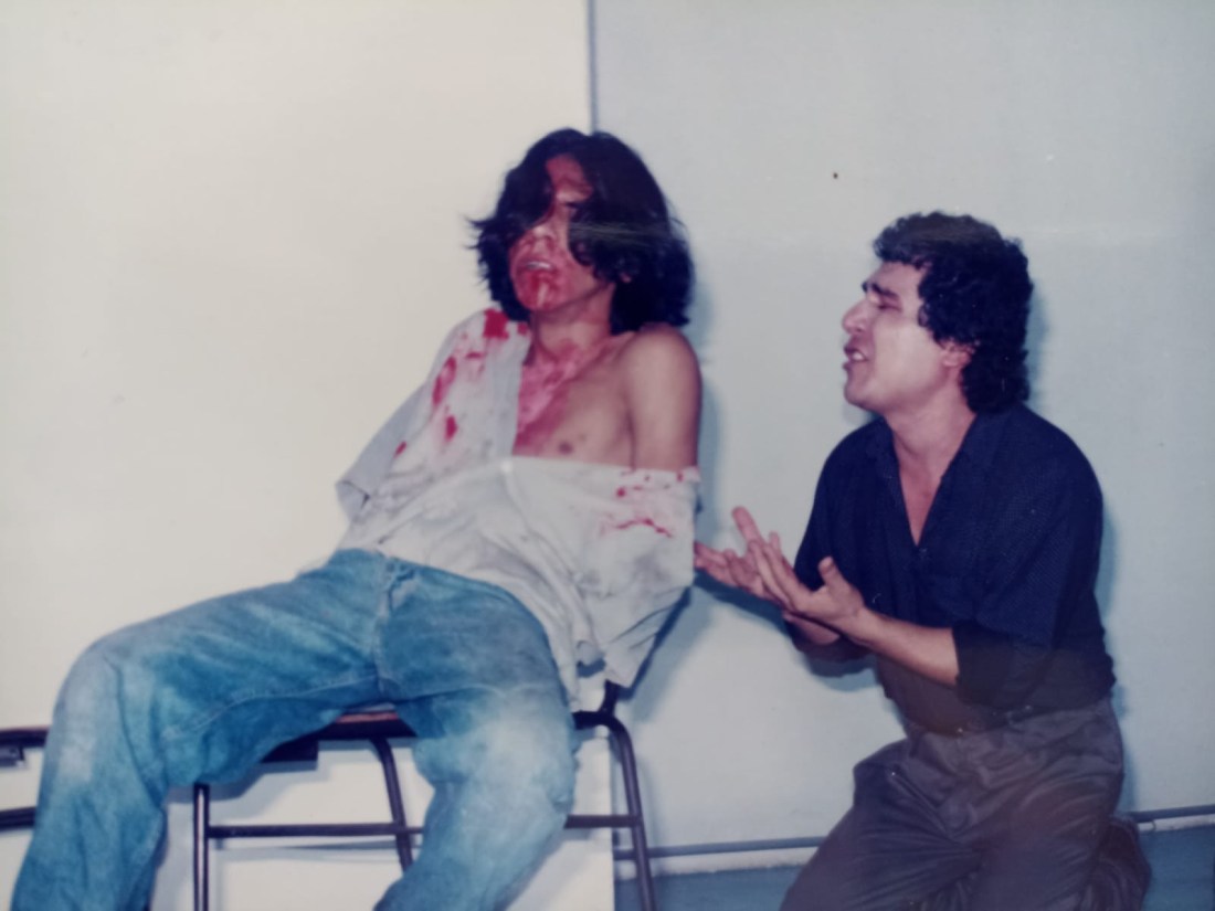 Álex Nudding y HCM, en Pedro y el capitán. San Cristóbal. 1992.