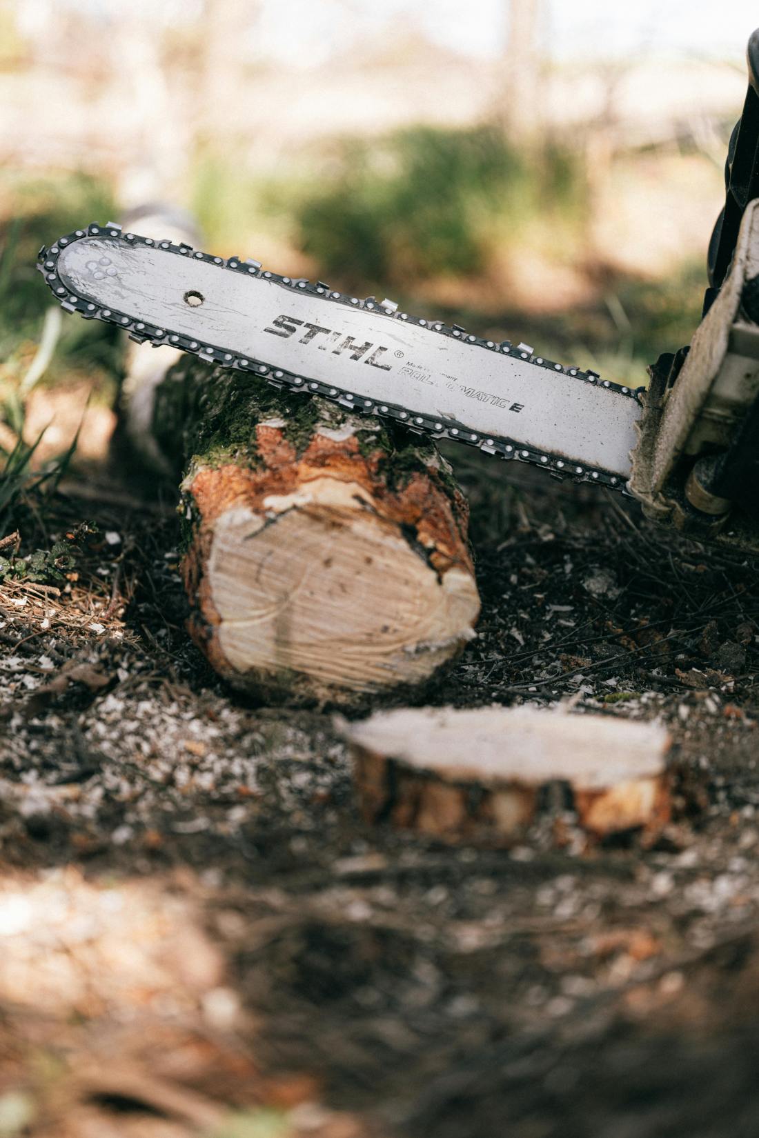 Photo by Karola G: https://www.pexels.com/photo/photo-of-chainsaw-on-wooden-log-4206123/